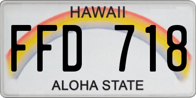 HI license plate FFD718