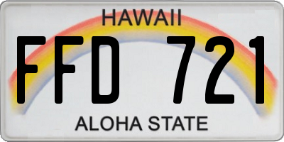 HI license plate FFD721