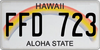 HI license plate FFD723
