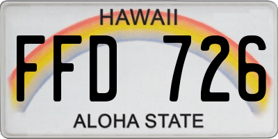 HI license plate FFD726