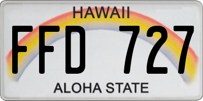 HI license plate FFD727