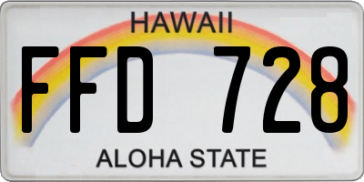 HI license plate FFD728