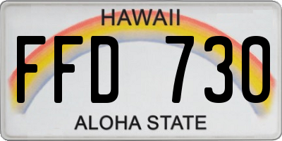 HI license plate FFD730