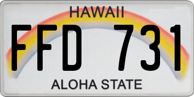 HI license plate FFD731