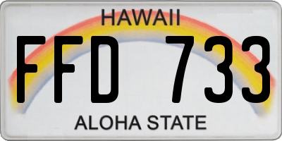 HI license plate FFD733