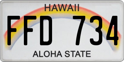 HI license plate FFD734
