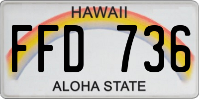 HI license plate FFD736