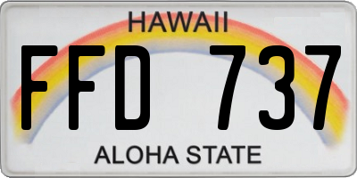 HI license plate FFD737