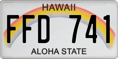 HI license plate FFD741
