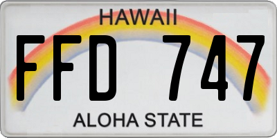 HI license plate FFD747