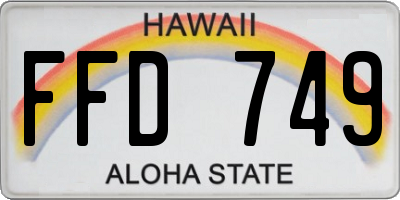 HI license plate FFD749