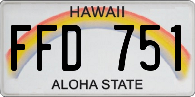 HI license plate FFD751
