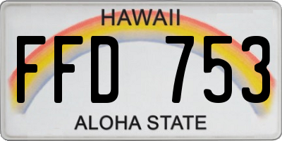 HI license plate FFD753