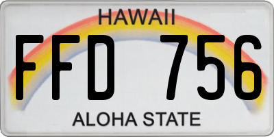 HI license plate FFD756