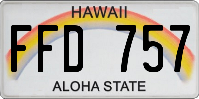 HI license plate FFD757