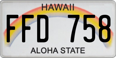 HI license plate FFD758