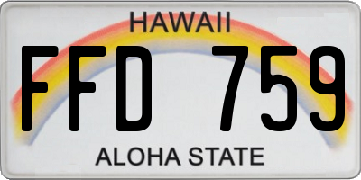 HI license plate FFD759