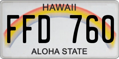 HI license plate FFD760