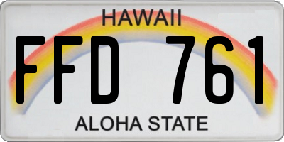 HI license plate FFD761