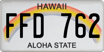 HI license plate FFD762