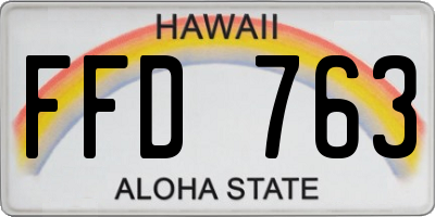 HI license plate FFD763