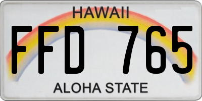 HI license plate FFD765