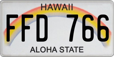 HI license plate FFD766