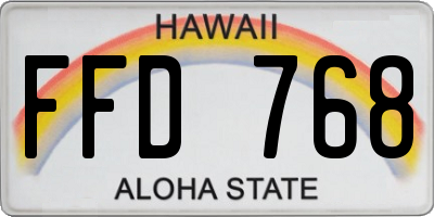 HI license plate FFD768