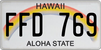 HI license plate FFD769