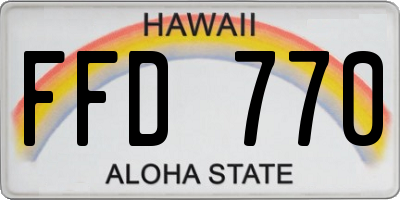 HI license plate FFD770