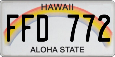 HI license plate FFD772