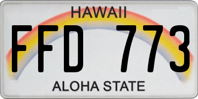 HI license plate FFD773