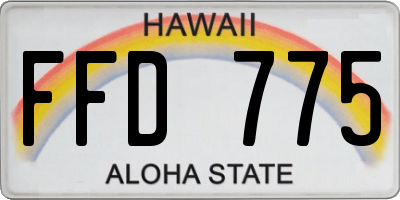 HI license plate FFD775