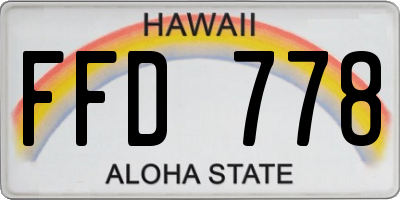 HI license plate FFD778