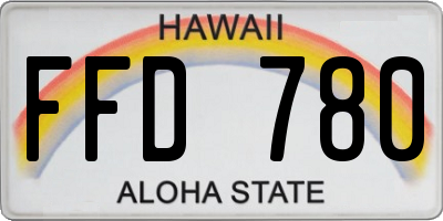 HI license plate FFD780