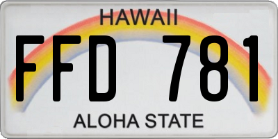 HI license plate FFD781