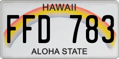 HI license plate FFD783