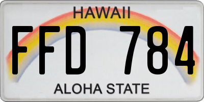 HI license plate FFD784