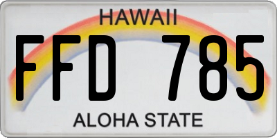 HI license plate FFD785