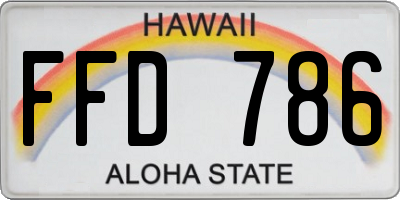 HI license plate FFD786