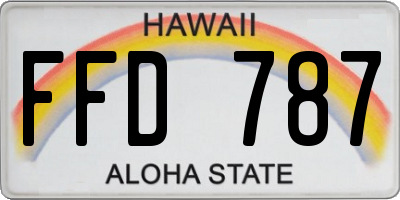HI license plate FFD787