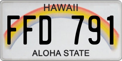 HI license plate FFD791