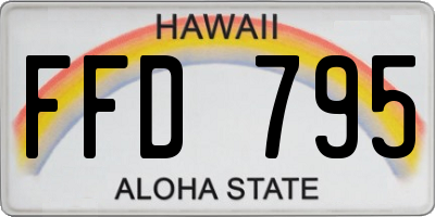 HI license plate FFD795