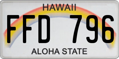 HI license plate FFD796
