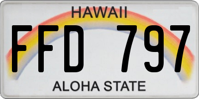 HI license plate FFD797