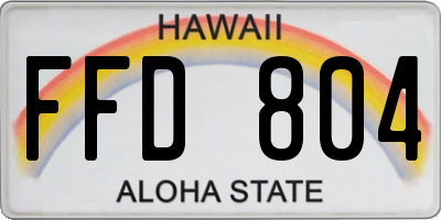 HI license plate FFD804