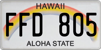 HI license plate FFD805