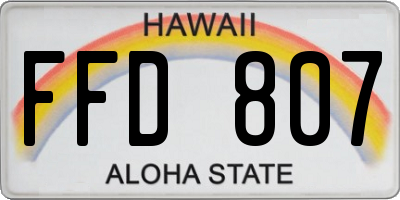 HI license plate FFD807