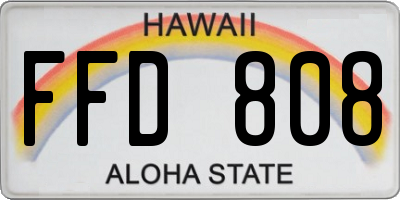 HI license plate FFD808