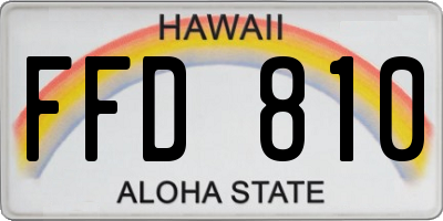 HI license plate FFD810